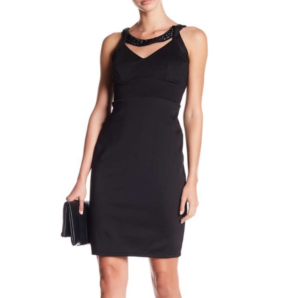 NWT-Marina embellished crew neck dress